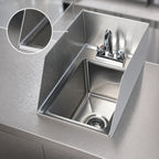 Thumbnail image #3 for Klinger's Trading SPDIS-1014 Single-Compartment Drop-In Stainless Steel Sink with Splash Guard, Faucet and Drain Basket, 10" x 14" x 10" Bowl