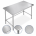 Thumbnail image #3 for 48-Inch x 24-Inch 18-Gauge 400-Series Stainless Steel Flat Top Work Table with Open Base