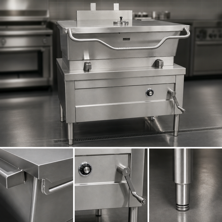 Product image #3 for Crown GS-40 40 Gallon Gas Tilting Skillet with Manual Tilt