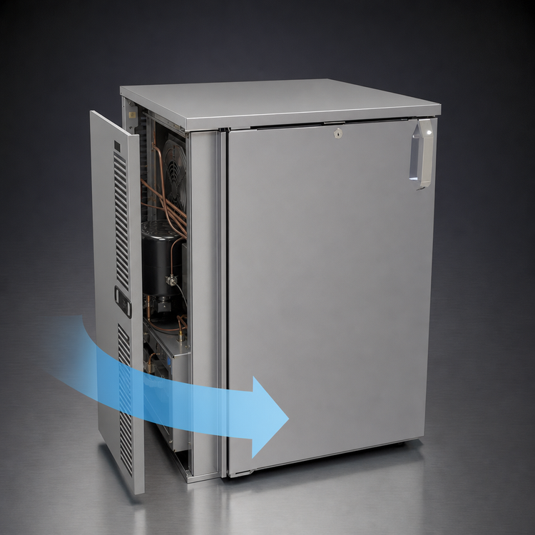 Product image #3 for Glastender One-Zone Side-Serviced Bar Profile Back Bar Cooler, 24 Inch Wide, One-Section, Self-Contained Refrigeration
