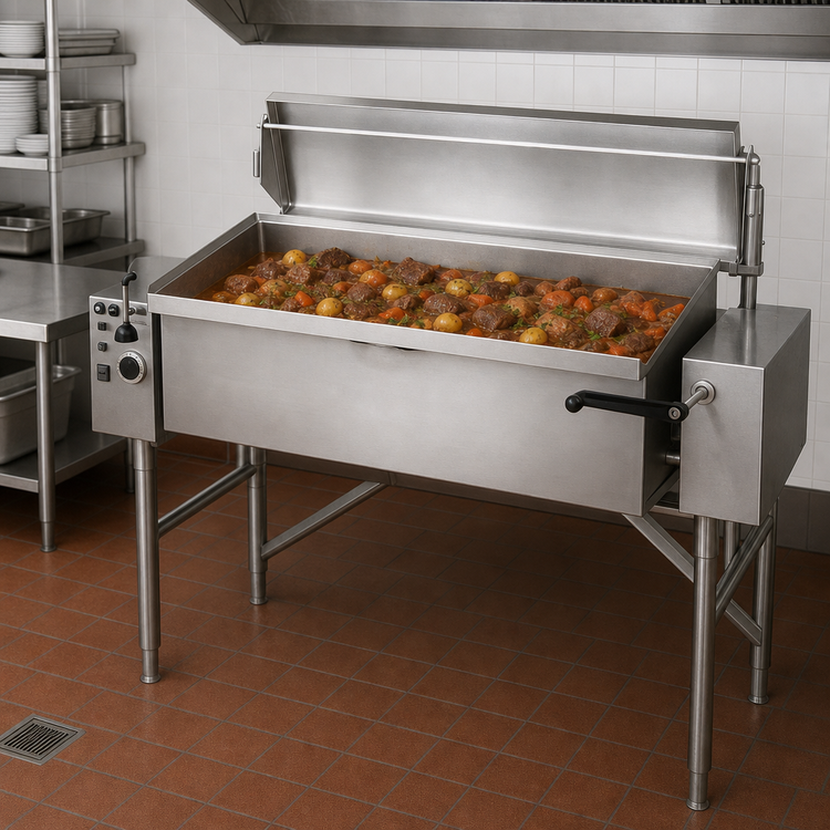 Product image #3 for Classic 24-Gallon Electric Manual Tilting Skillet, 9-Inch Deep, Floor Mounted