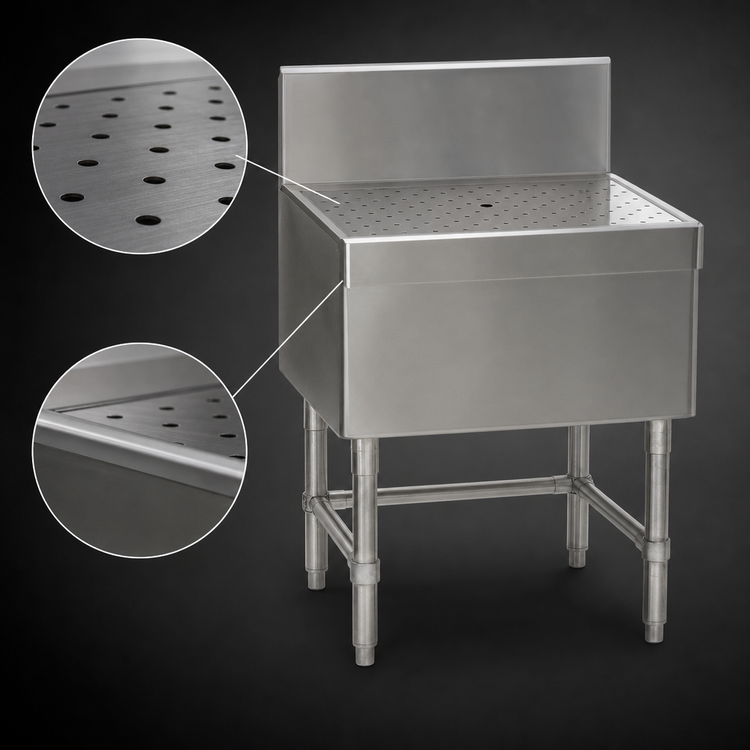 Product image #3 for Eagle Group Spec-Bar 18-Inch x 24-Inch Freestanding Sink Workboard with Perforated Stainless Steel Insert