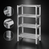 Thumbnail image #3 for Lifetime Tough Heavy-Duty Channel Style 4-Shelf Aluminum Dunnage Shelving Rack, 72W x 20D x 64H