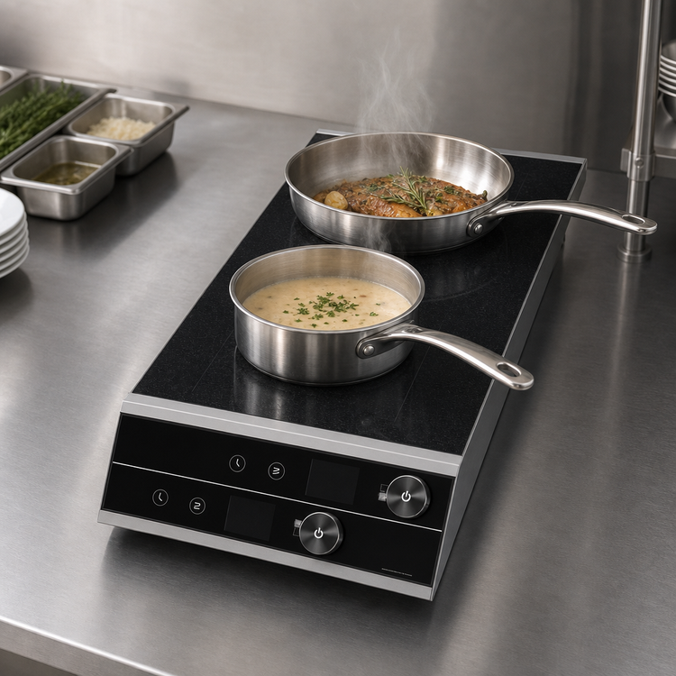 Product image #3 for Hatco Rapide Cuisine Quick Ship Front-to-Back Countertop Dual Induction Range, 2 Burners (IRNG-PC2F-29)