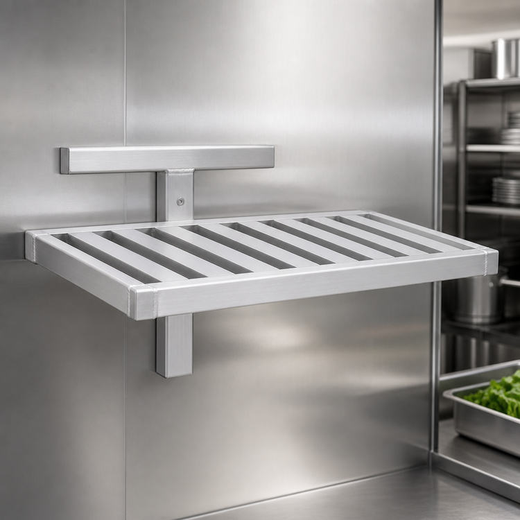 Product image #4 for New Age Adjust-A-Shelf T-Bar Wall-Mounted Shelf, 36"W x 18"D, Aluminum, 1,500 lb. Capacity