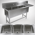 Thumbnail image #3 for John Boos Pro-Bowl 3-Compartment Sink with Right Drainboard, 18 x 24 x 12 Bowls, 14-Gauge 300 Series Stainless Steel