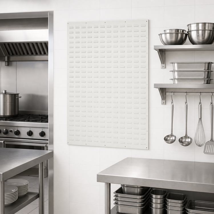 Product image #3 for Quantum Wall-Mounted Louvered Panel Starter Unit, 36 x 61 Inches, Oyster White Enamel Finish