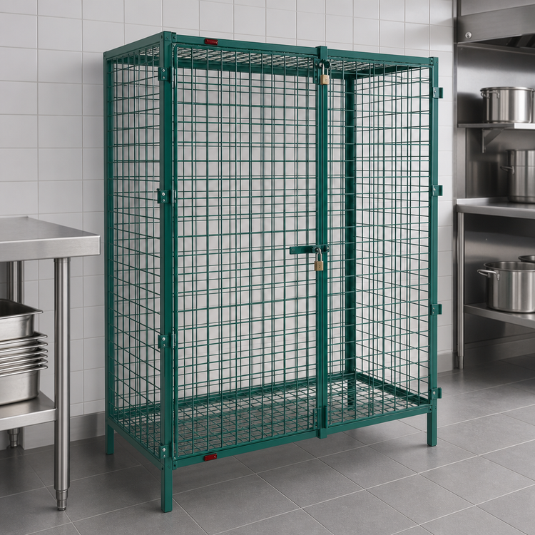 Product image #3 for EagleGard Stationary Wire Security Cage with Dual Padlockable Doors, 63-1/4 x 17-1/4 x 67 Inches