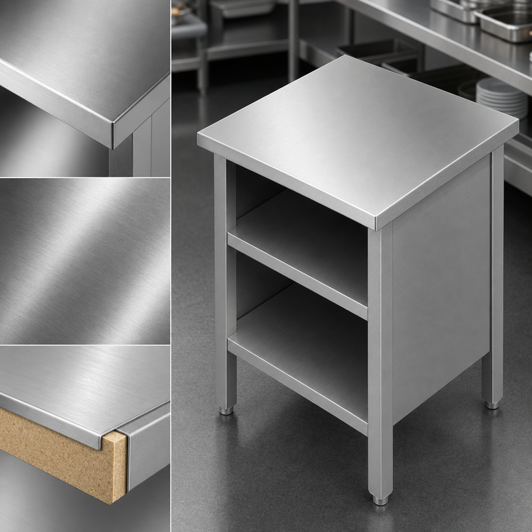 Product image #3 for John Boos 36-Inch x 30-Inch Open Front Enclosed Base Stainless Steel Work Table with Undershelf
