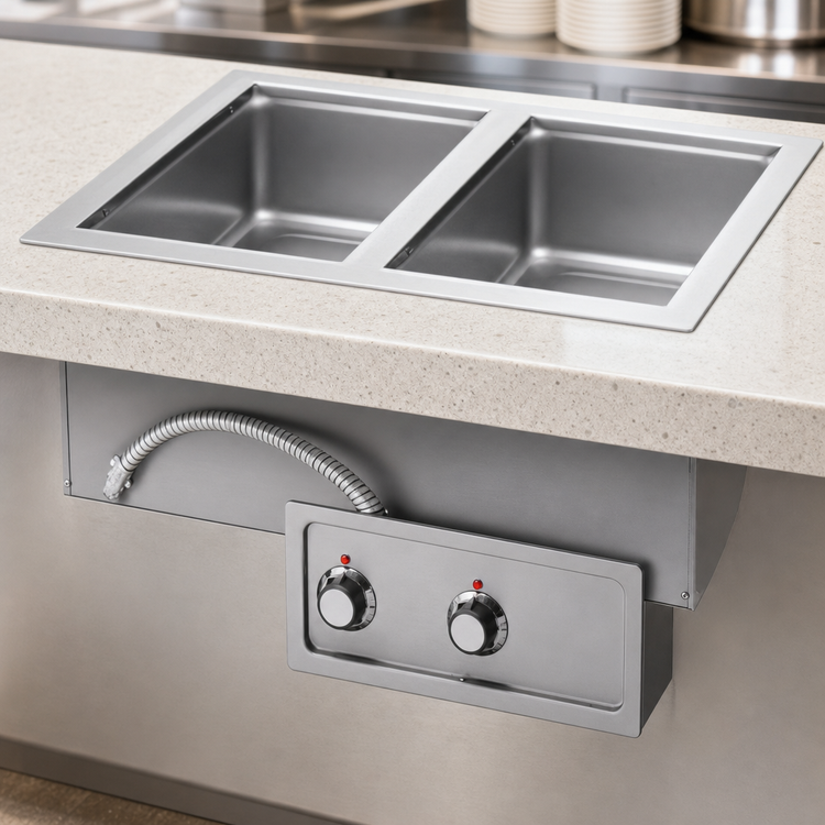 Product image #3 for APW Wyott HFW-2S Drop-In Electric Hot Food Well, 2 Wells, 12 x 20 Pan Capacity, Insulated, No Drain