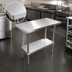 Thumbnail image #3 for Sapphire 48 Inch x 24 Inch 16 Gauge Stainless Steel Flat Top Work Table with Undershelf