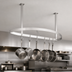 Thumbnail image #3 for John Boos Boat-Shaped Ceiling-Mount Stainless Steel Pot Rack with 9 Double Hooks, 31-1/4 x 18-1/8 x 48 Inches