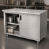 Thumbnail image #3 for Advance Tabco Special Value Series 48-Inch x 24-Inch Stainless Steel Enclosed Work Table with Sliding Door Cabinet Base