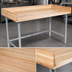 Thumbnail image #3 for John Boos DNB06 Baker's Top Wood Work Table with Galvanized Base, 120 x 24 Inches