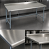 Thumbnail image #3 for Deluxe Series Stainless Steel Work Table with 1-1/2-Inch Rear Up-Turn, 120 x 36 Inches, Galvanized Base