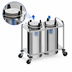 Thumbnail image #3 for Atlas Metal 2-Stack Mobile Open Unheated Plate Dispenser, 6-1/2-Inch Max Dish Diameter