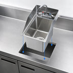 Thumbnail image #3 for Krowne HS-1220 Drop-In Stainless Steel Hand Sink with Faucet, 12 x 18 Inches, 10-Inch Deep Compartment and Side Splashes