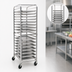 Thumbnail image #3 for Full-Size Mobile End-Load Aluminum Pan Rack, Open Sides, Curved Top, 20 Pan Capacity