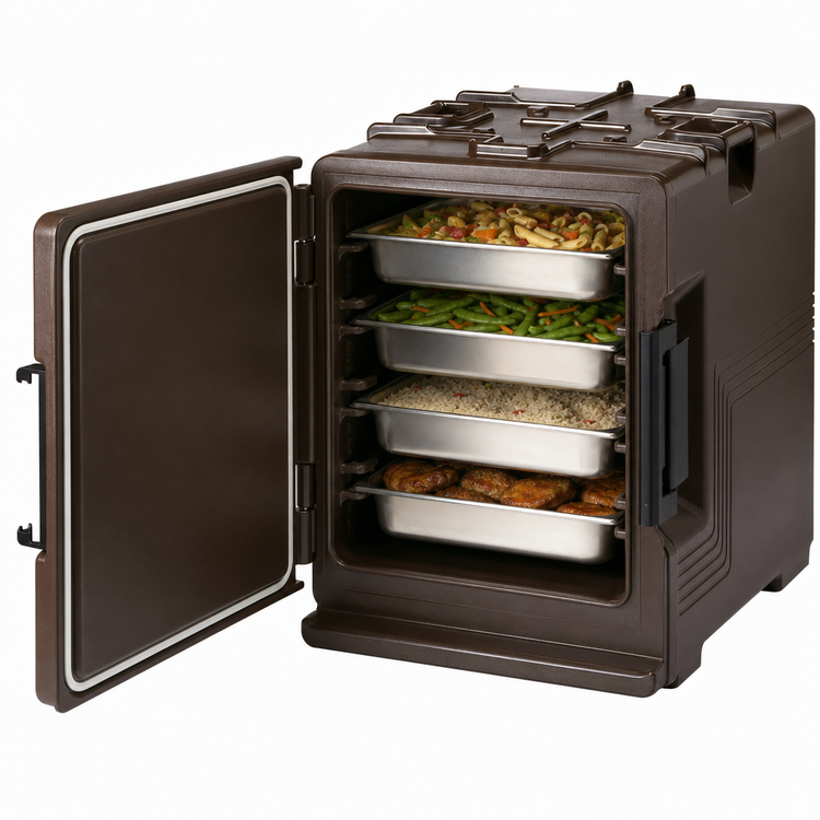 Product image #4 for Cambro Ultra Pan Carrier® S-Series Front-Loading Insulated Pan Carrier, 4 Full-Size Pan Capacity, Dark Brown