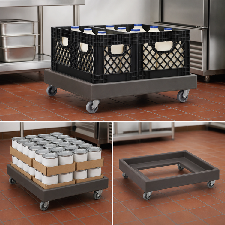 Product image #4 for Cambro Camdolly Open Frame Dolly for #10 Can Cases and 20 x 28 Milk Crates, 350 lb. Capacity