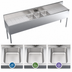 Thumbnail image #3 for Krowne Royal Series Three-Compartment Underbar Sink Unit with Dual 30-Inch Drainboards, 96W x 19D