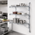 Thumbnail image #3 for Quantum Wall-Mounted Cantilever Wire Shelving Starter Unit with 3 Shelves and 54-Inch Posts