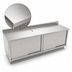 Thumbnail image #3 for John Boos Cabinet Base Enclosed Work Table with Sliding Doors, 132 x 24 Inches, 14-Gauge Stainless Steel Top, 5-Inch Backsplash