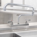 Thumbnail image #3 for BK Resources EVO-8DM-18 Deck-Mount Manual Faucet with 18-Inch Double-Joint Swing Spout, 8-Inch Centers, Lead-Free
