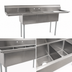 Thumbnail image #3 for Eagle Group BlendPort BPFE Series Economy 3-Compartment Sink with Right-Hand Drainboard, 24