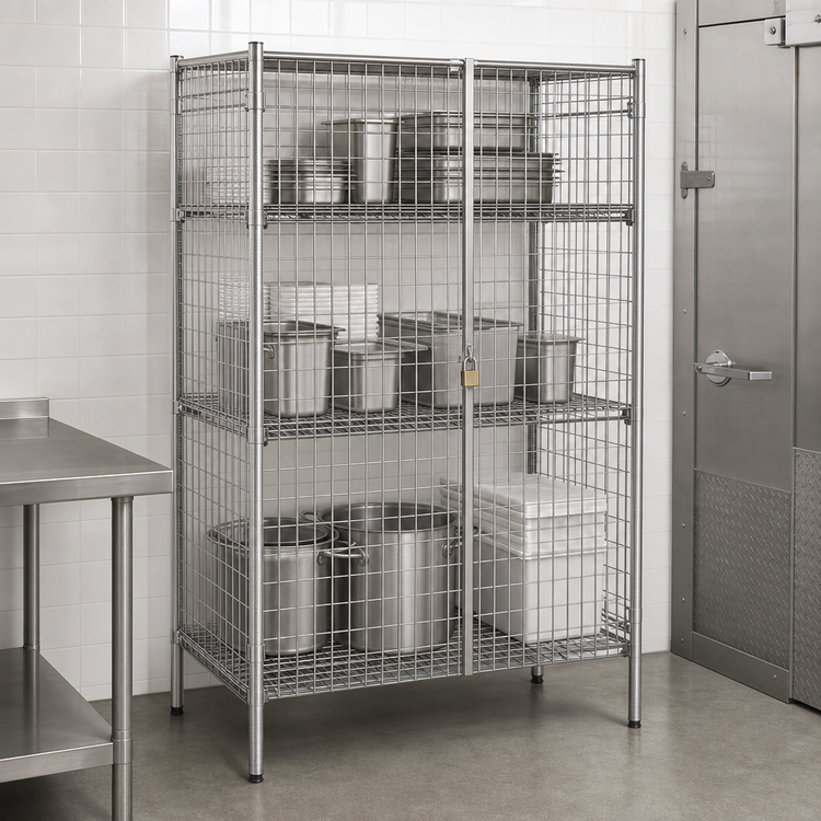 Product image #3 for Metro Super Erecta Stationary Stainless Steel Wire Security Cage Shelving Unit, 38-1/2 x 21-1/2 x 66-13/16 Inches