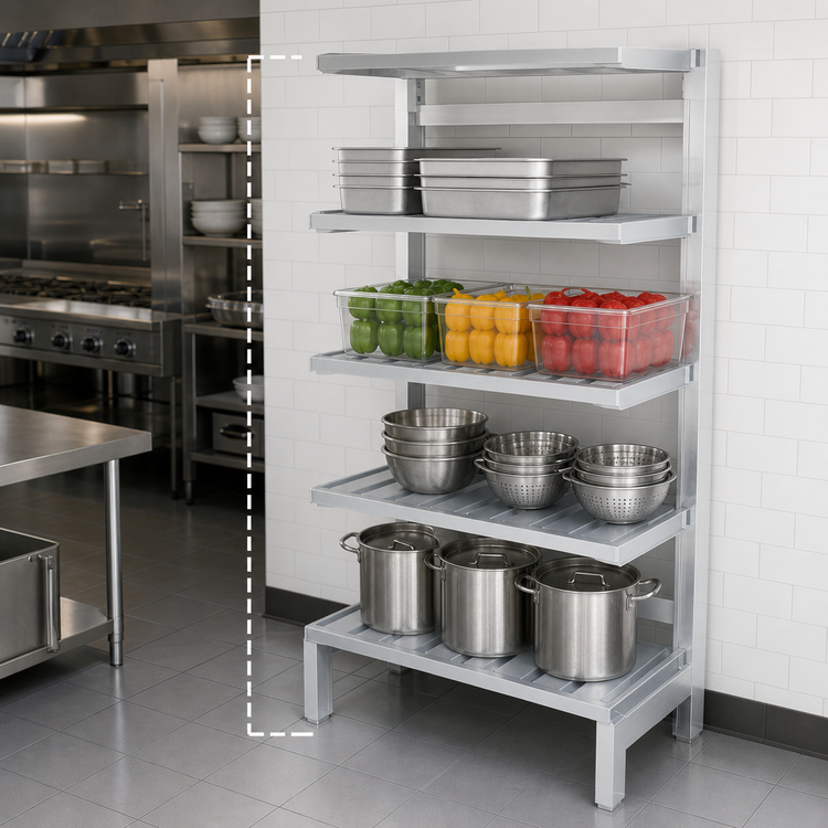Product image #3 for Channel SC2060 Solid Cantilevered Shelving Unit, Aluminum, 60 W x 20 D x 72 H