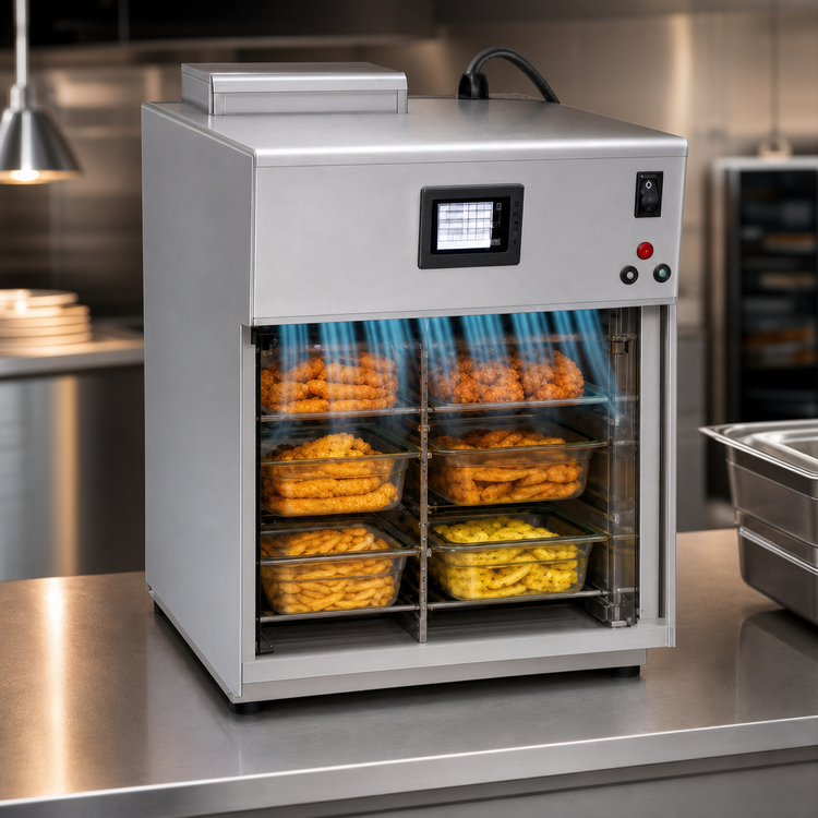 Product image #3 for Hatco Flav-R-Savor Air Curtain Heated Display Cabinet, Countertop, Holds 6 1/3-Size Pans