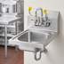 Thumbnail image #3 for Krowne 12-Inch Wall-Mount Hand Sink/Eyewash Station with Faucet, Overflow, and P-Trap