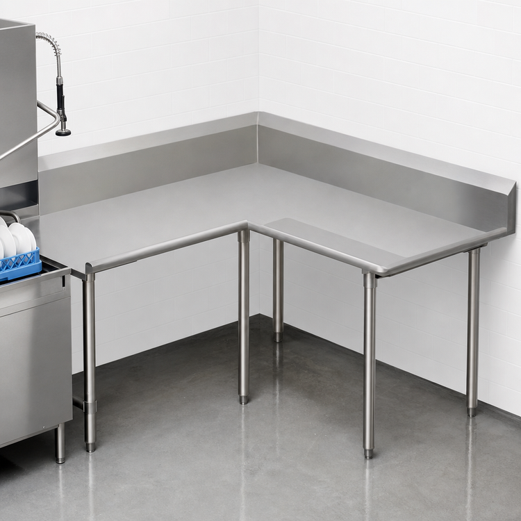 Product image #3 for John Boos Pro-Bowl Corner Clean Dishtable, 60" Machine Side x 96" End Side, Left-to-Right