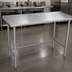 Thumbnail image #3 for Advance Tabco 108-Inch x 30-Inch 16-Gauge 304 Stainless Steel Work Table with 1-1/2-Inch Rear Up-Turn, Open Base