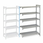 Thumbnail image #4 for Cambro Camshelving® Premium CPA213684S5PKG 5-Tier Solid Polymer Shelving Add-On Unit, 36"W x 21"D x 84"H, Antimicrobial