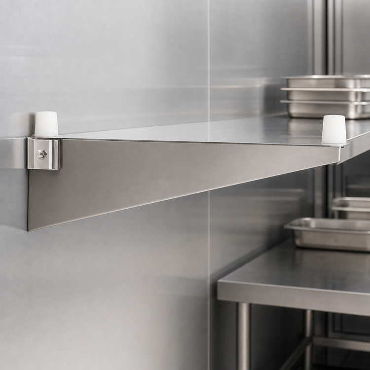 Product image #3 for Eagle Group Single Knob Left Shelf Bracket for Cantilevered Shelving, 24 Inch, Stainless Steel, 360 lb. Capacity