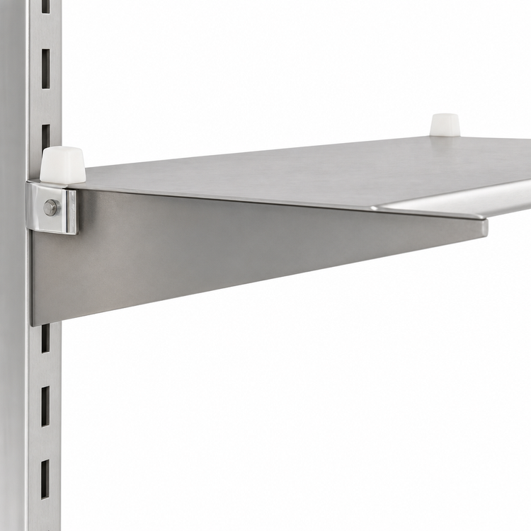 Product image #3 for Eagle Group Left-Hand Single Knob Stainless Steel Shelf Bracket, 21-Inch, for Cantilevered Shelving