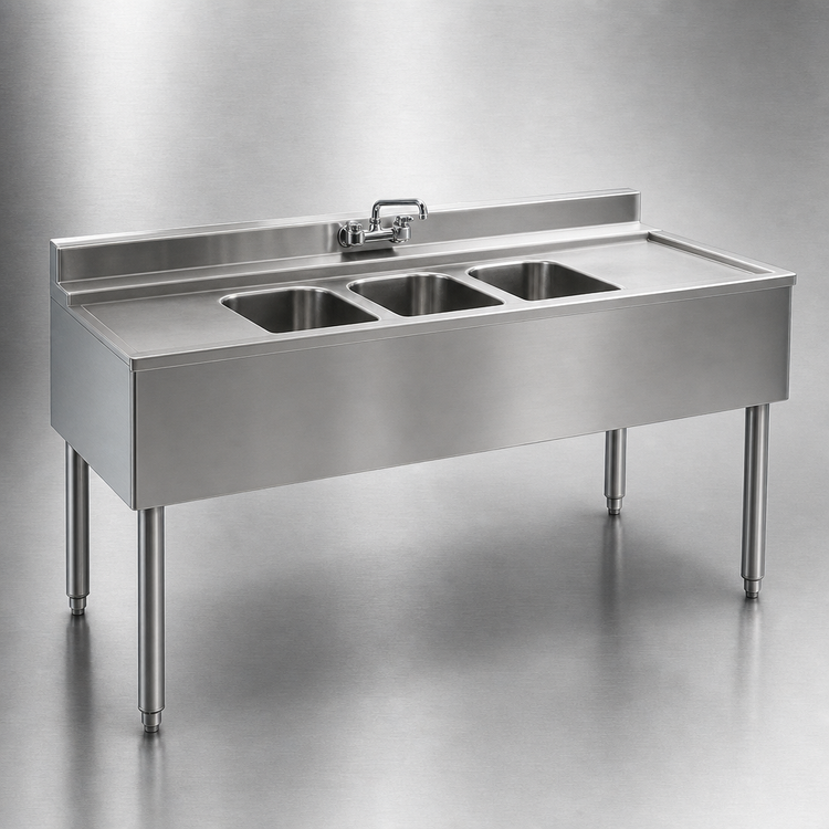 Product image #3 for Eagle Group 2200 Series 48-Inch Two-Compartment Underbar Sink with Right Drainboard