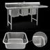 Thumbnail image #3 for Eagle Group 414 Series 104-3/4 Inch Wide Three-Compartment Sink with Right 24-Inch Drainboard, 24 x 24 x 13-1/2 Inch Bowls