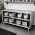 Thumbnail image #3 for BK Resources Open Front Stainless Steel Dish Cabinet with Fixed Shelf, 60 x 15 Inches
