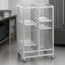 Thumbnail image #3 for Standard Series Double-Section Aluminum Cafeteria Tray Rack with 5-Inch Swivel Plate Casters, 64-Inch, 36-Tray, 15 x 20-Inch
