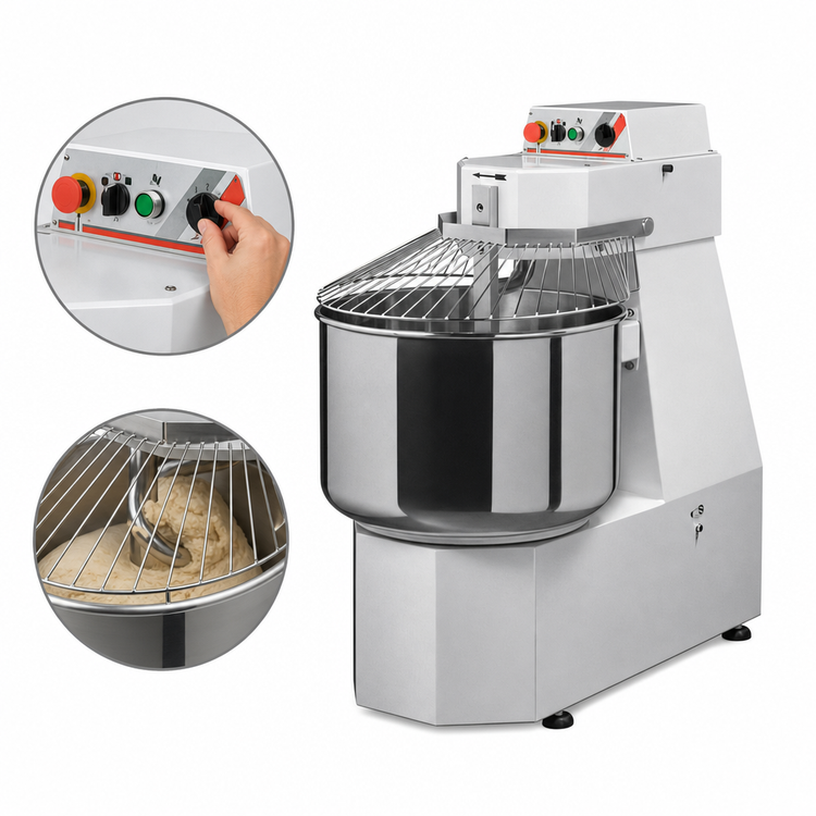 Product image #3 for Trento Avancini SP30 Heavy-Duty Spiral Dough Mixer, 66 lb. Capacity, 2-Speed, 208V, 3-Phase