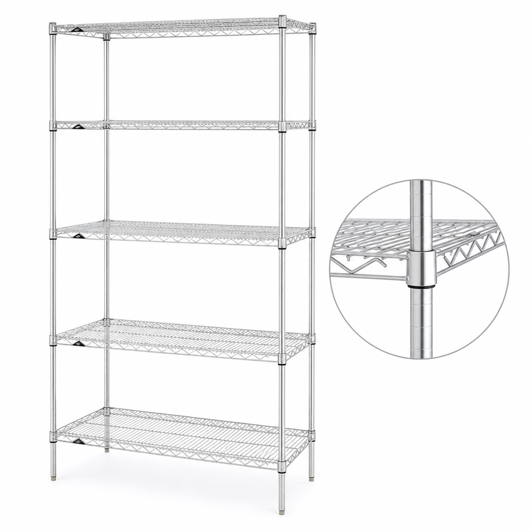 Product image #3 for Metro Super Erecta Brite 5-Shelf Stationary Wire Shelving Starter Unit, 60W x 24D x 74H