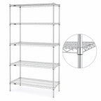 Thumbnail image #3 for Metro Super Erecta 5N567BR 5-Shelf Stationary Wire Shelving Starter Unit, 60W x 24D x 74H, Zinc Finish, Knocked Down