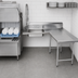 Thumbnail image #3 for Advance Tabco L-Shaped Right-Hand Dish Landing Soil Dishtable with Pre-Rinse Sink, 107 Inch Long, 14/304 Stainless Steel