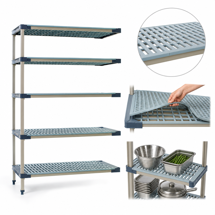 Product image #3 for MetroMax 4 5-Shelf Add-On Polymer Shelving Unit, 36W x 18D x 74H
