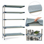 Thumbnail image #3 for Metro MetroMax 4 5AX337G4 5-Shelf Add-On Polymer Shelving Unit, 36W x 18D x 74H, Blue, Open-Grid