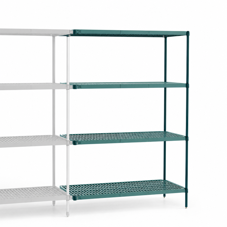 Product image #3 for Metro Super Erecta Pro 18 x 36 x 63 Inch 4-Shelf Polymer Shelving Add-On Unit, Stationary, Green