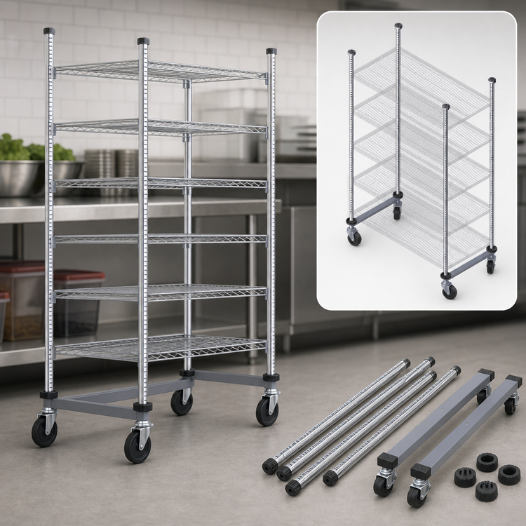 Product image #3 for Quantum 24-Inch Overhead Track Shelving Mobile Kit, Gray Epoxy Antimicrobial Finish